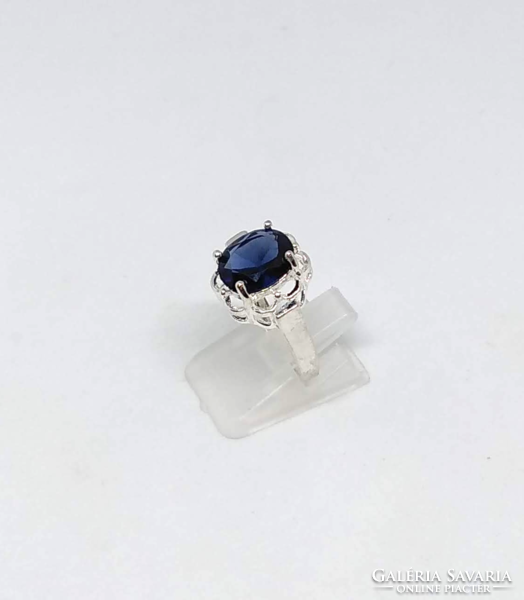 925-s ezüsttel töltött (SF) gyűrű, zafír CZ kővel méret