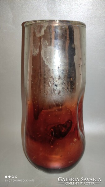 Fillérekért foncsorozott üveg váza nagy méretű