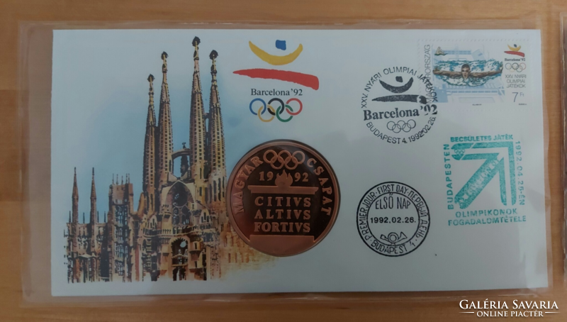 1992.évi Barcelona Olimpia érmés boríték