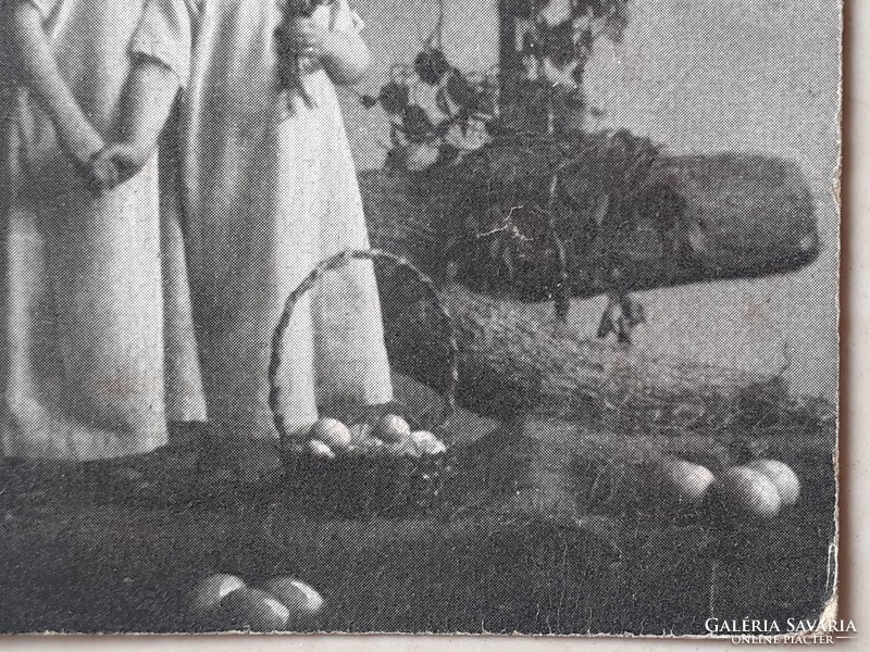 Régi húsvéti képeslap fotó levelezőlap gyerekek