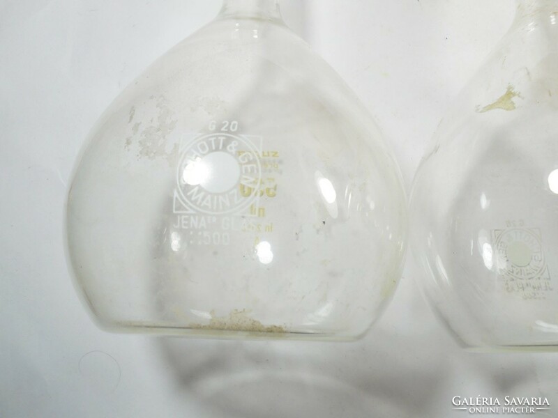 Laboratóriumi üveg tégely - 500 ml - Schott & Gen Mainz Jenaer Glas kb. 1970-es évekből 4 db Supra