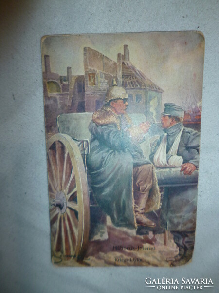 I világháborús képeslap katonákkal