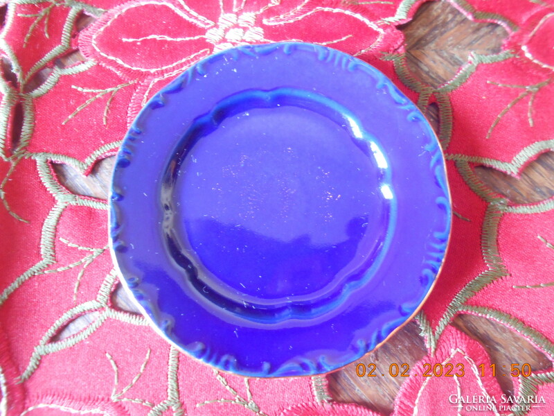 Zsolnay porcelán, kék mini tányér