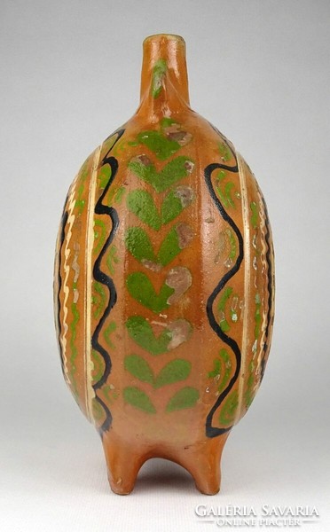 1L706 antique painted earthenware water bottle 24 cm