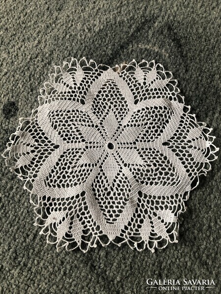 Hexagonal hand crocheted lace tablecloth 16 cm