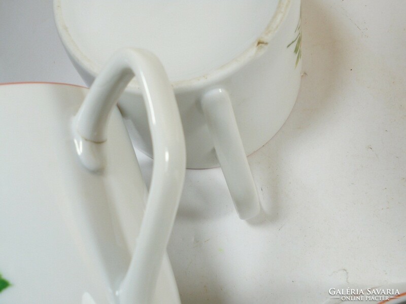 Régi retro jelzett porcelán bögre csésze virág mintás 6 db