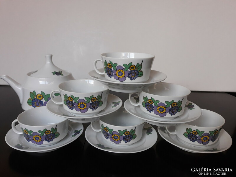 Lowland porcelain tea set with retro flower pattern