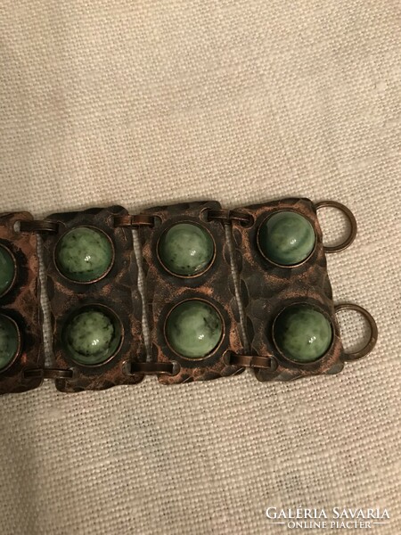 Beautiful!!! Industrial artist bracelet from the 70s with ceramic decoration