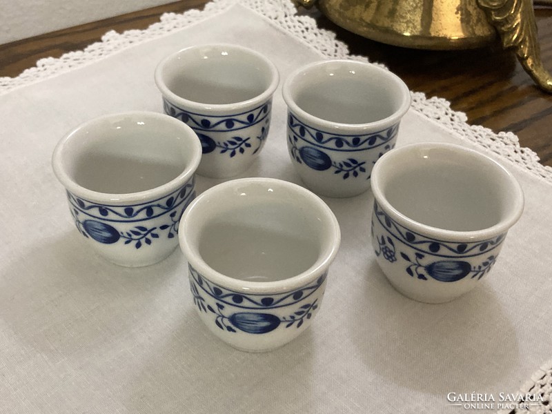 Porcelain cups with blue onion pattern