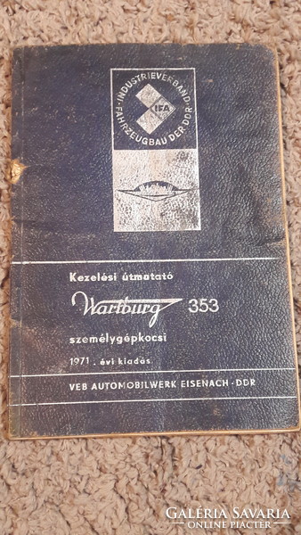 DDR, Wartburg 1970-71 kezelési útmutató, veterán autós prospektus, retro