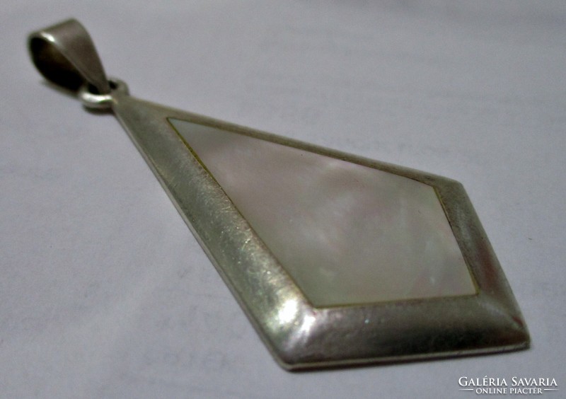 Beautiful large silver pendant with mother-of-pearl