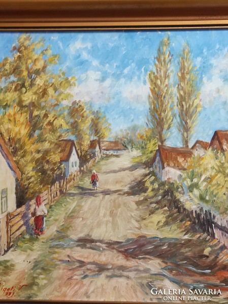 Viktor Ligeti (1912-1986): walking in the sunlight. Oil on canvas. 50*60 cm