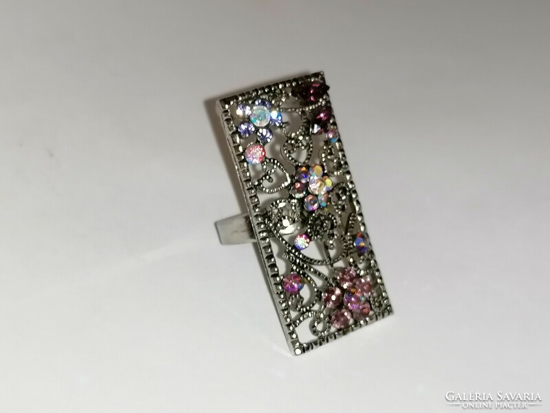 Floral large openwork ring (876)