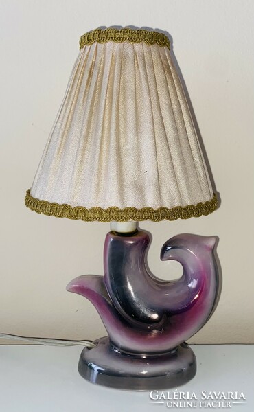 RITKA  Színű Gyönyörű Iparművészeti Porcelán Testű Lüszter Asztali Lámpa