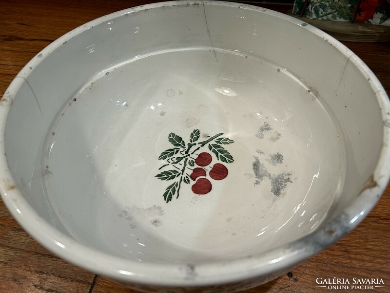 Earthenware, cherry giant bowl, damaged