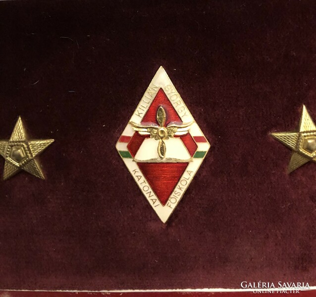 Lajos Kossuth Military College badge in box