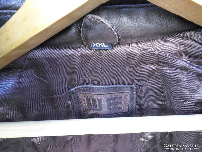 Men's leather jacket, coat 1. (Vintage / retro, dark brown)
