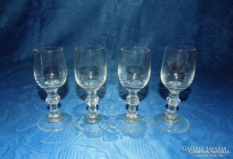 Retro stemmed short drink crystal glass glass set 4 pcs (4/k)