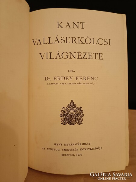 Dr. Erdey Ferenc: Kant valláserkölcsi világnézete