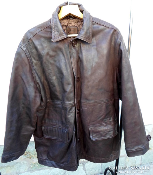 Men's leather jacket, coat 1. (Vintage / retro, dark brown)