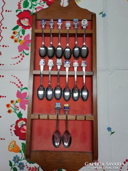 Sheffield England bilchrom vintage spoon collection in teak