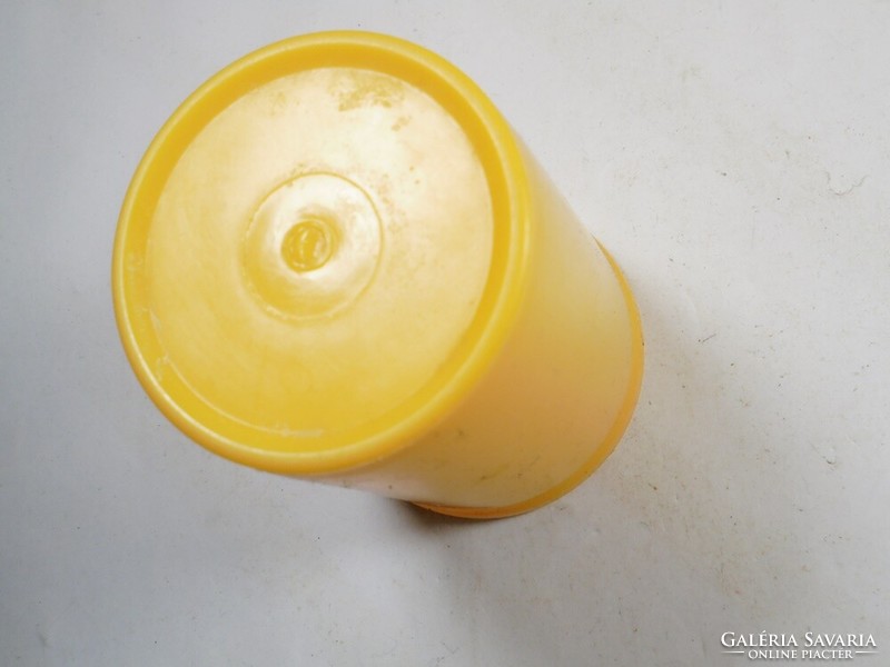 Retro régi sárga műanyag fürdőszoba fogmosó pohár - kb.1970-es évek