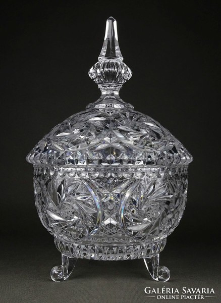 1L793 old two-handled glass bonbonier with a base 25.5 Cm