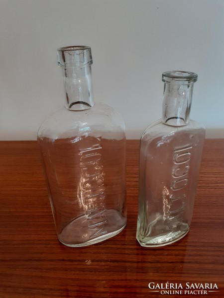 Régi vintage patikaüveg Maltocol gyógyszertári üveg patikai palack 2 db