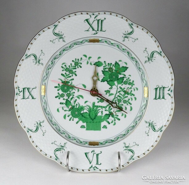 1L800 green Indian basket pattern Herend porcelain wall clock 28 cm