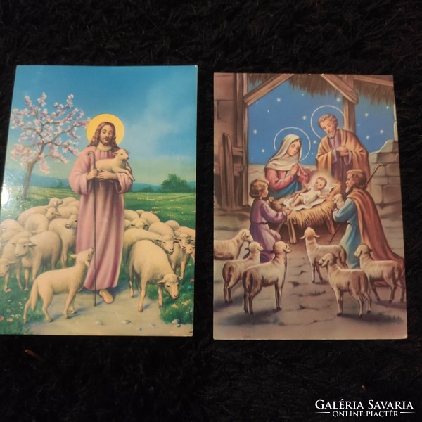 2 db húsvéti képeslap /  keresztény 1990-es évekből (egyben)