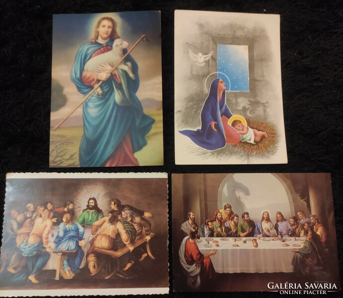 4 db húsvéti képeslap, keresztény 1990-es évekből (egyben)