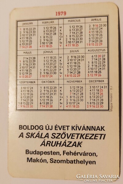 Scale card calendar 1979