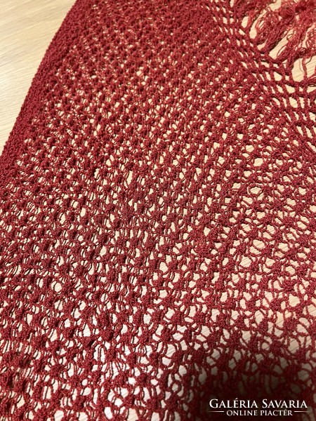 Hand crocheted shawl in a beautiful burgundy color