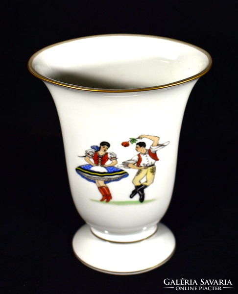 Herend folk dance porcelain vase! Várpalota 1961