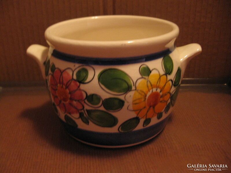 Retro smf schramberg Corfu hand-painted majolica honey and jam bowl, salt holder, soup bowl.