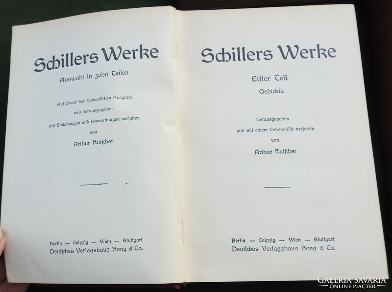 Goldene Klassiker Bibliothek. Schillers Werke  Achter Teil Kemény kötés Írta: Arthur Kutscher (szerz