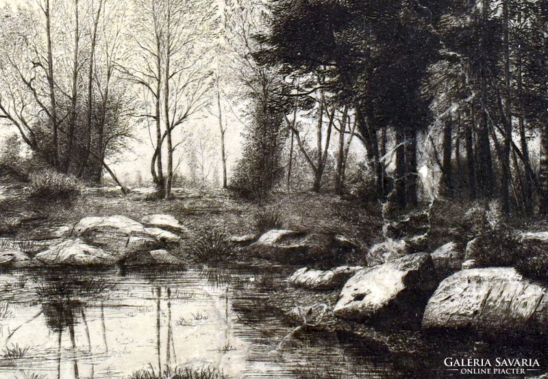Alfred Joseph DANNEQUIN (?-1890) La Mare à Piat (Forêt de Fontainebleau) 1868