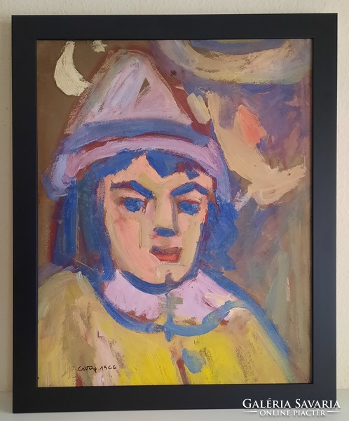 Németh Miklós: Kislány portré, 1966, festmény