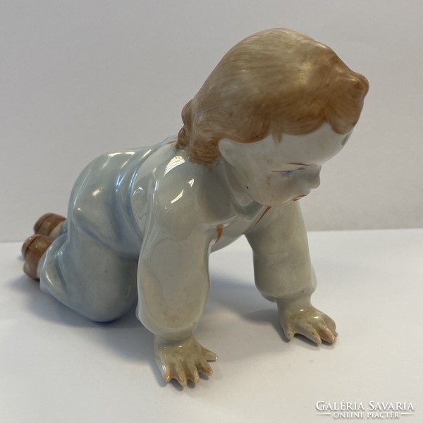 Antique Zsolnay climbing doll