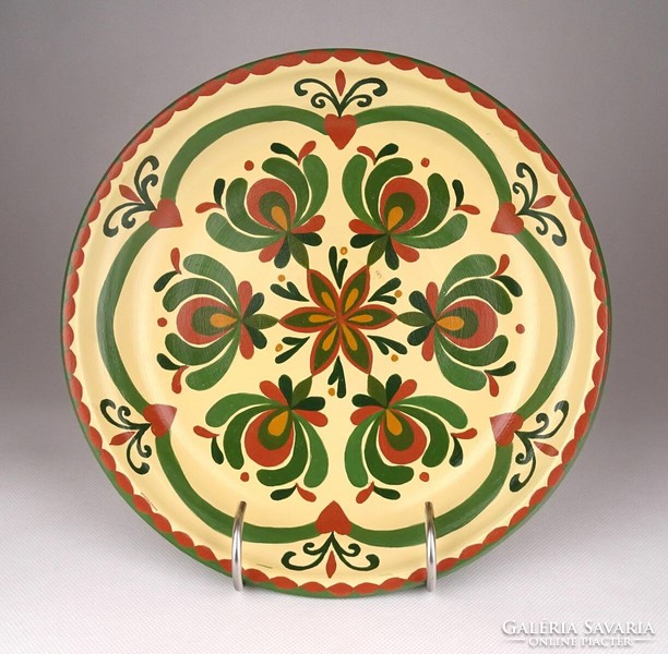 1E279 Kézzel festett kerámia asztalközép kínáló tál gyümölcsös tál 23 cm