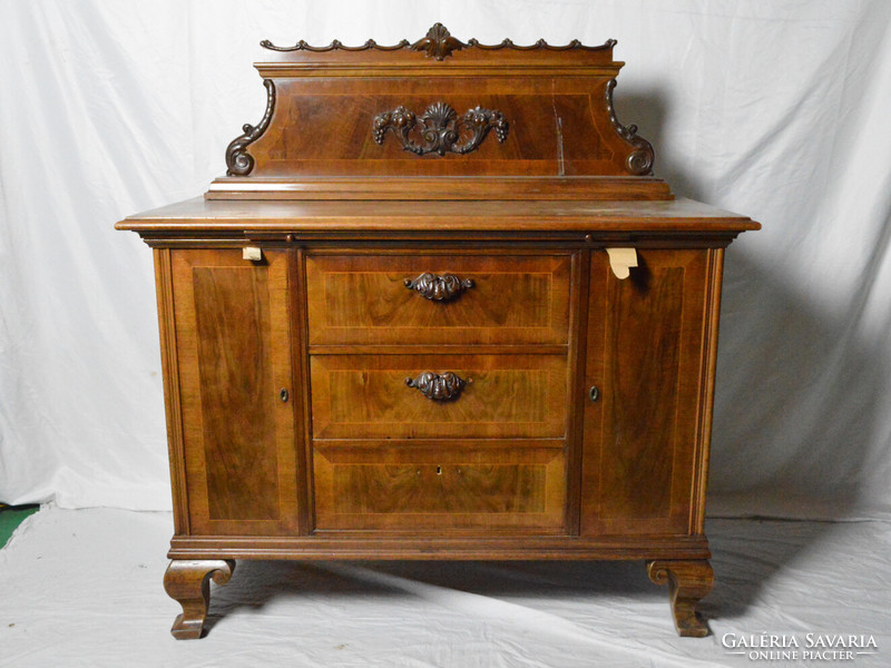 Antique neo-baroque sideboard with 2 doors + 3 drawers