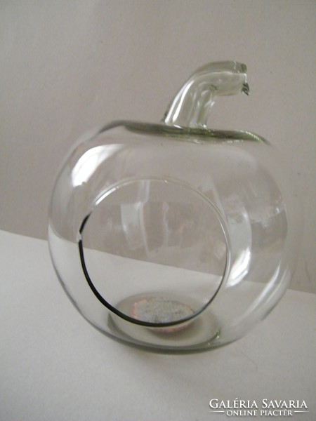 Alma formájú üveg florárium