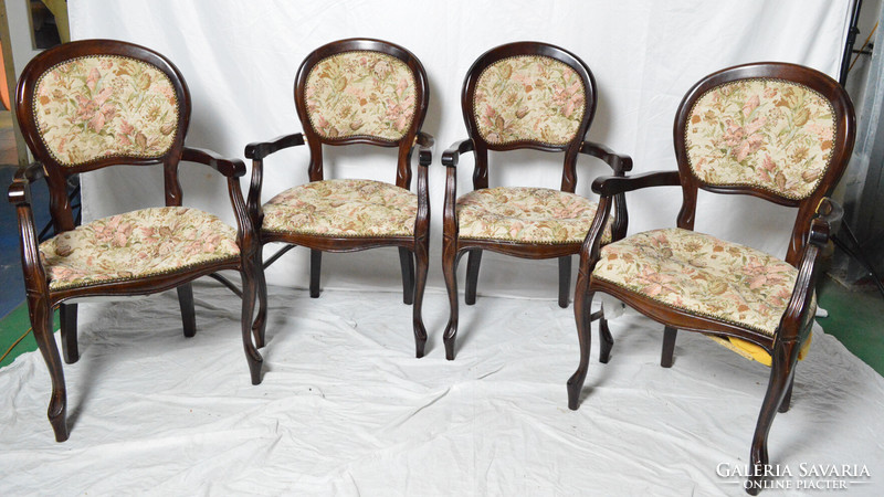 4 antique Italian armchairs (restored)