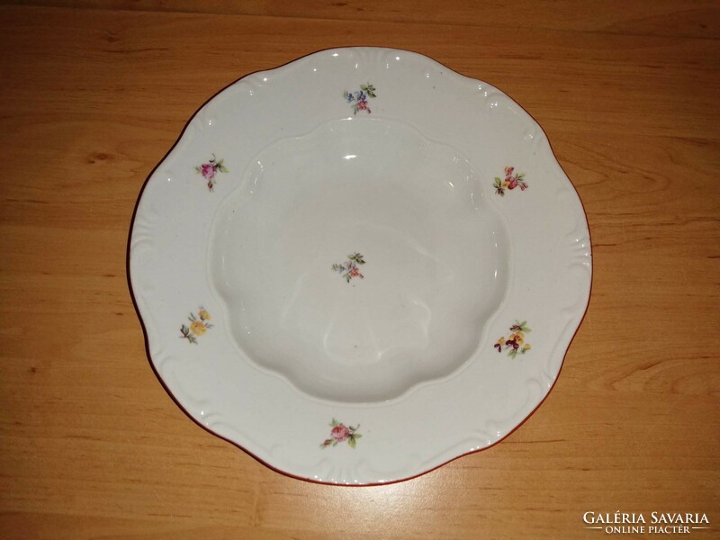 Zsolnay porcelain deep plate with flower pattern 24 cm (2p)