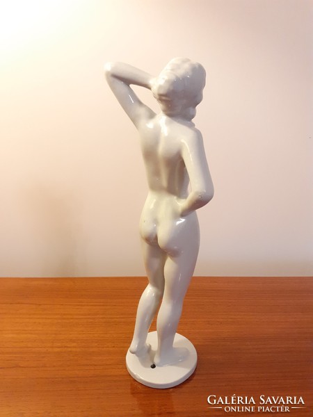 Régi vintage női akt szobor dísztárgy 28 cm