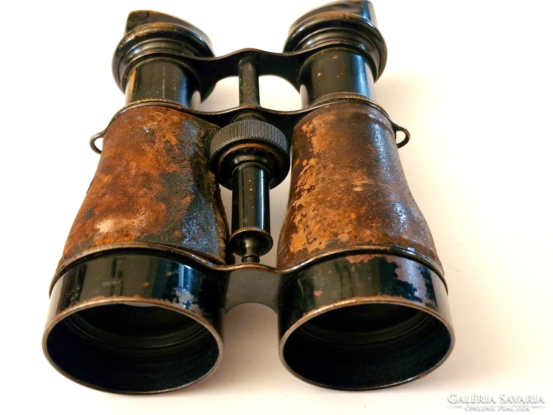Binoculars with leather cover