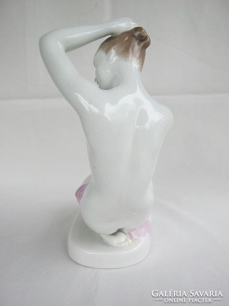 Ritka Aquincumi porcelán női akt nagyobb méret 26 cm