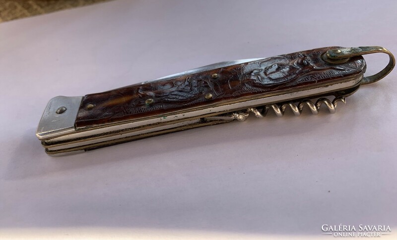 Orosz jelzett bicska, kemping kés eredeti bőr tokjában