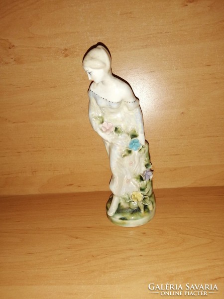 Vintage Apulum Lucru Manual porcelán hölgy 20 cm magas (po-1)