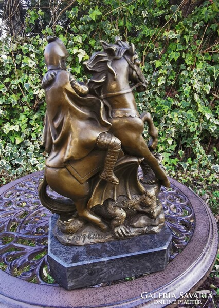 Sárkányölő Szent György - bronz szobor
